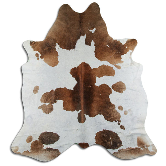 Peau de vache marron et blanche XL