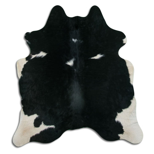 Peau de vache noire et blanche M