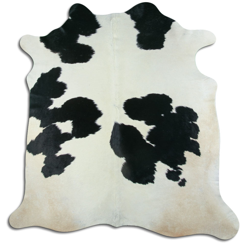 Peau de vache noire et blanche XL