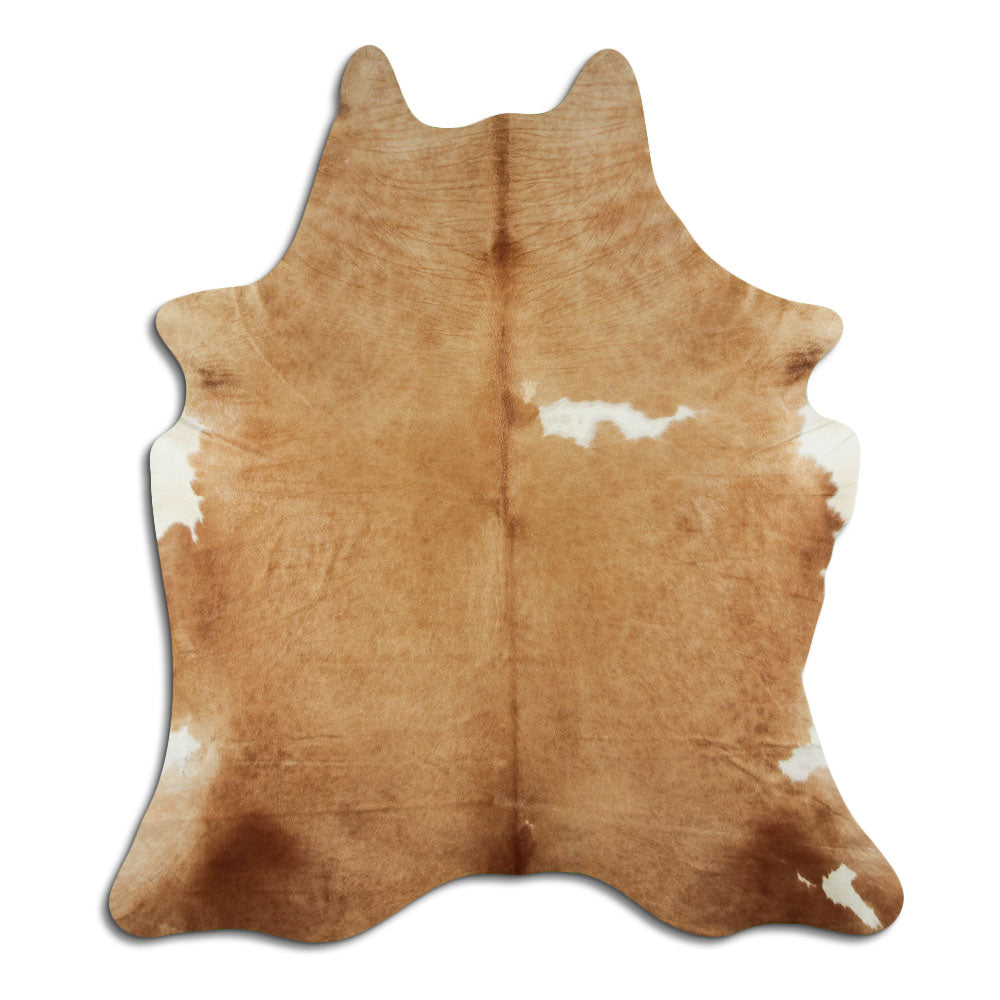 Peau de vache marron et blanche XL