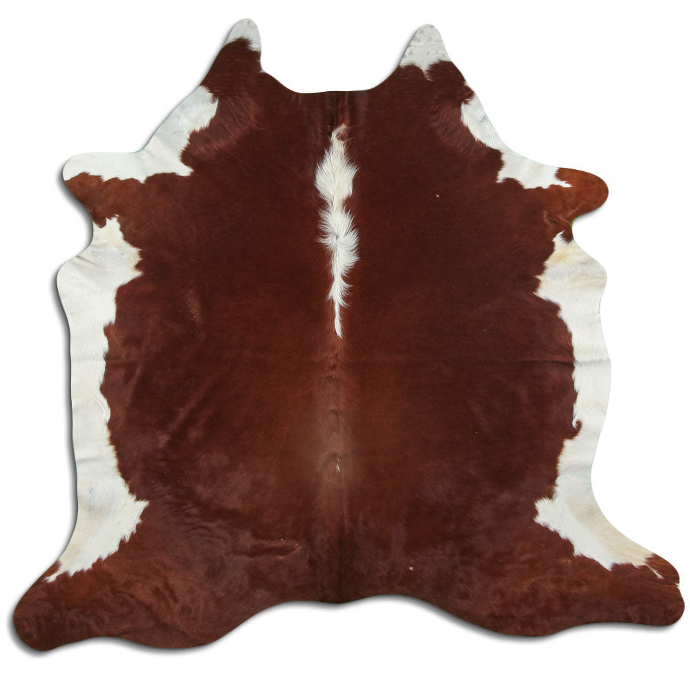 Peau de vache marron et blanche L