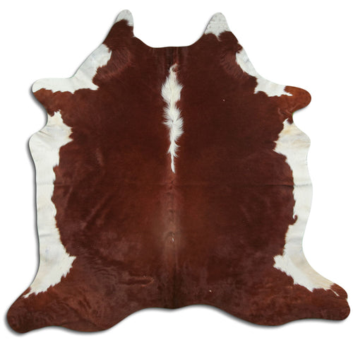 Peau de vache marron et blanche L