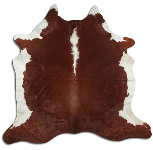 Peau de vache marron et blanche L