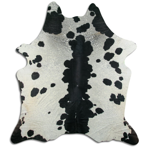 Peau de vache noire et blanche XXL