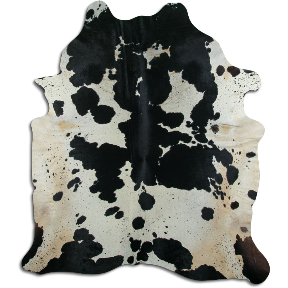 Peau de vache noire et blanche XXL