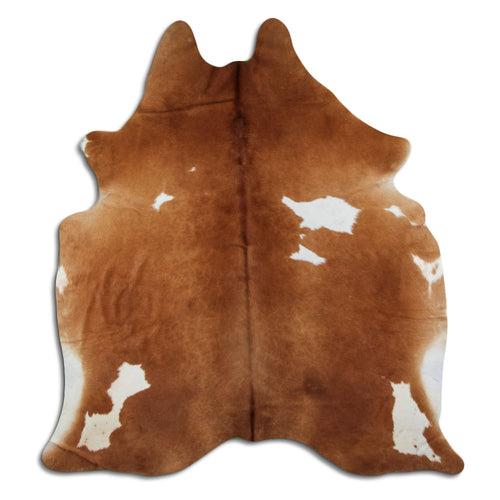 Peau de vache marron et blanche L
