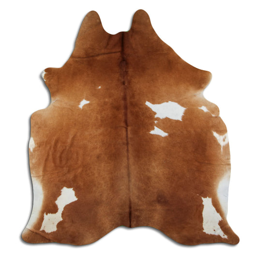 Peau de vache marron et blanche L