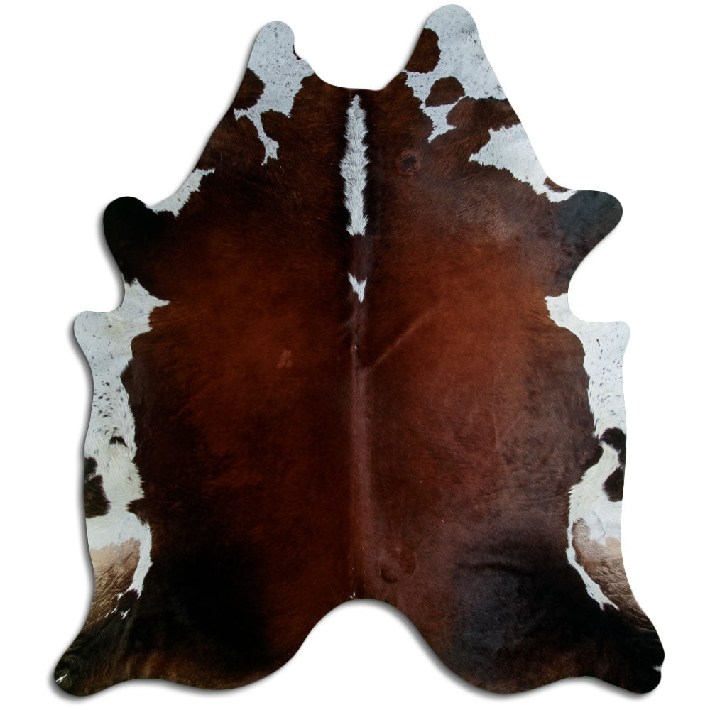 Peau de vache marron et blanche XXXL