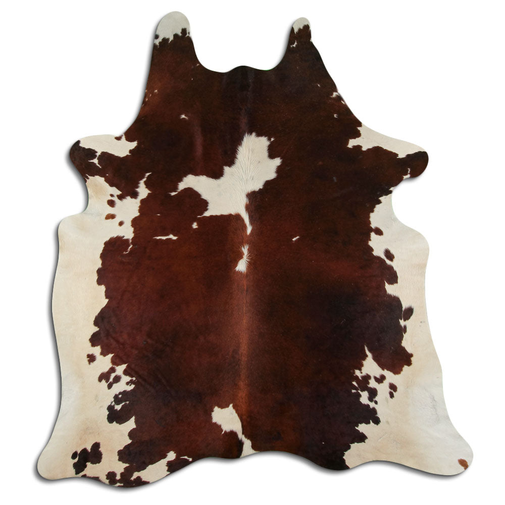 Peau de vache marron et blanche L