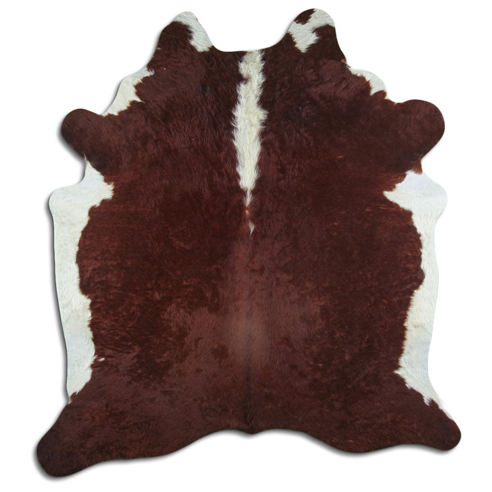 Peau de vache marron et blanche XL