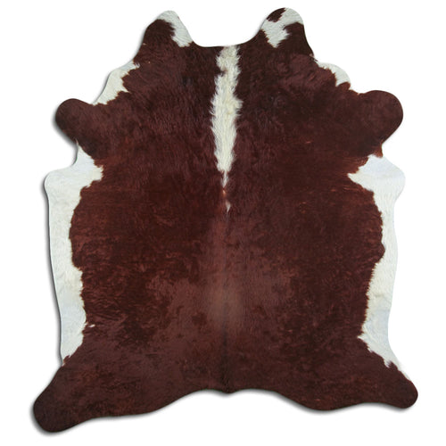 Peau de vache marron et blanche XL