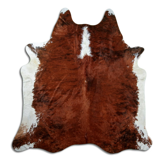 Peau de vache marron et blanche XL