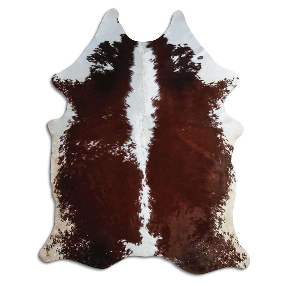 Peau de vache marron et blanche XL