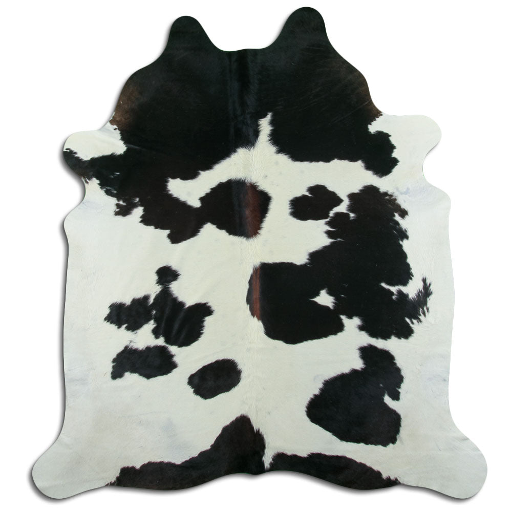 Peau de vache noire et blanche XL