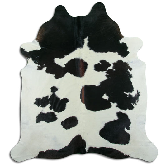 Peau de vache noire et blanche XL