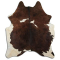 Peau de vache marron et blanche L