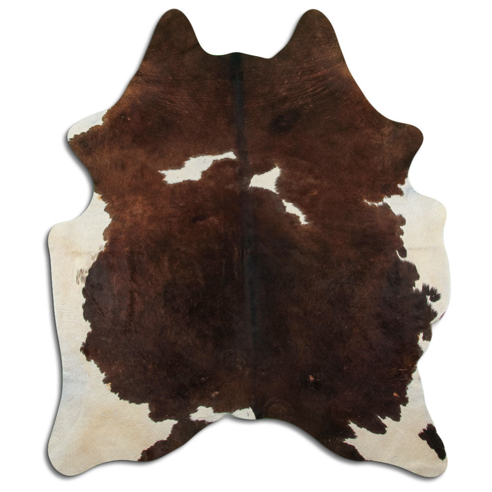 Peau de vache marron et blanche L