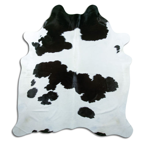 Peau de vache noire et blanche XL