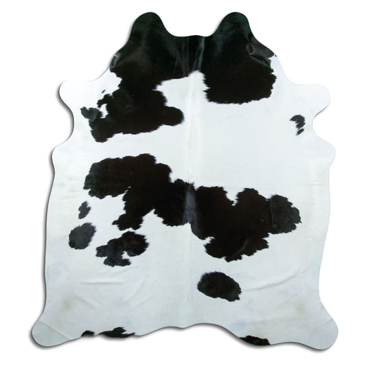 Peau de vache noire et blanche XL