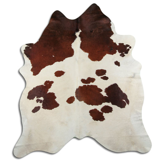 Peau de vache marron et blanche XL