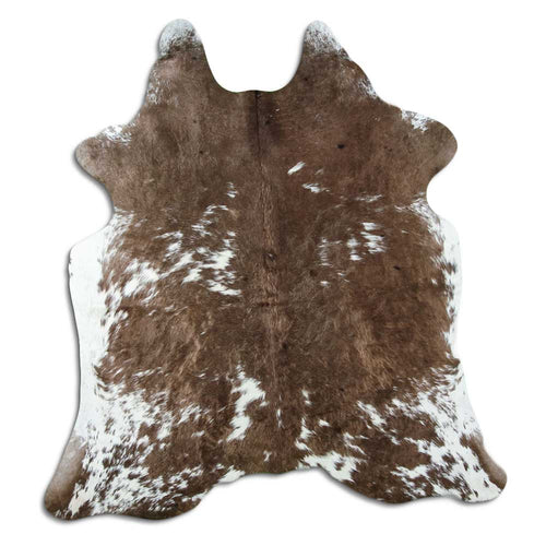 Peau de vache marron et blanche L