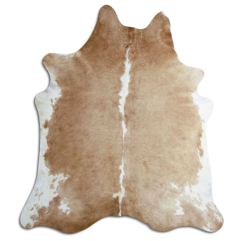 Peau de vache marron et blanche XL