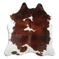 Peau de vache marron et blanche L