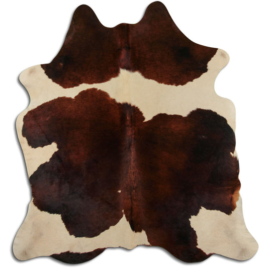 Peau de vache marron et blanche L
