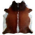 Peau de vache marron et blanche XL