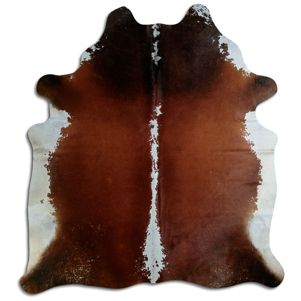 Peau de vache marron et blanche XL