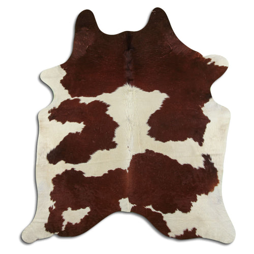 Peau de vache marron et blanche XL