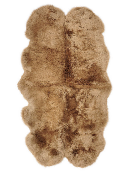 Tapis en peau de mouton de Nouvelle-Zélande quadruple, Camel