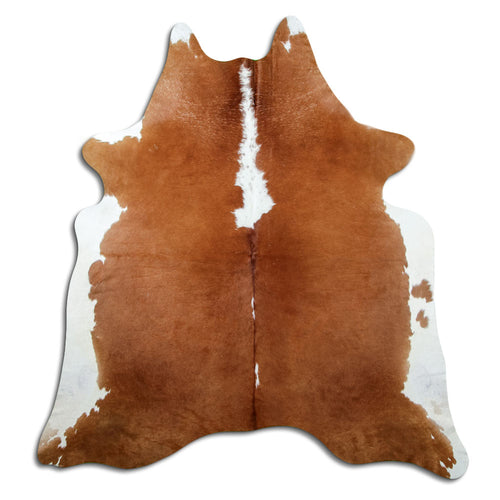Peau de vache marron et blanche XL