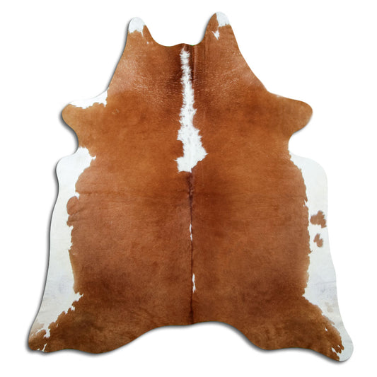 Peau de vache marron et blanche XL