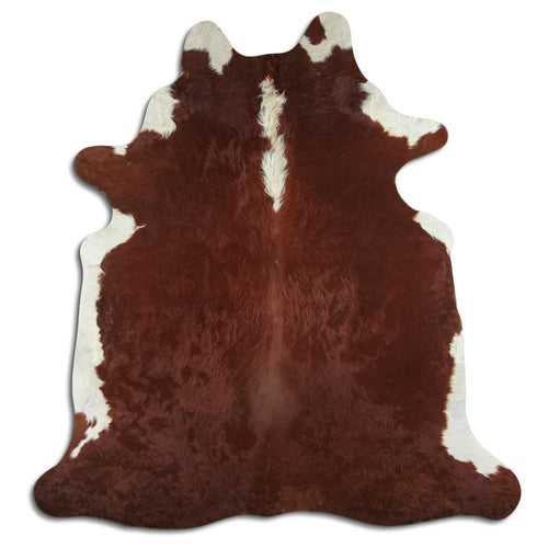 Peau de vache marron et blanche XL