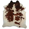 Peau de vache marron et blanche XXL