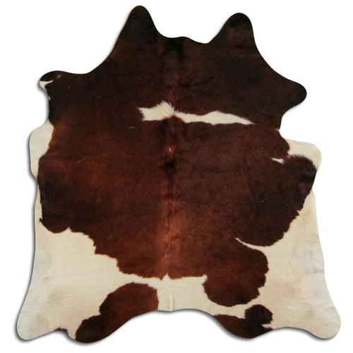 Peau de vache marron et blanche XL