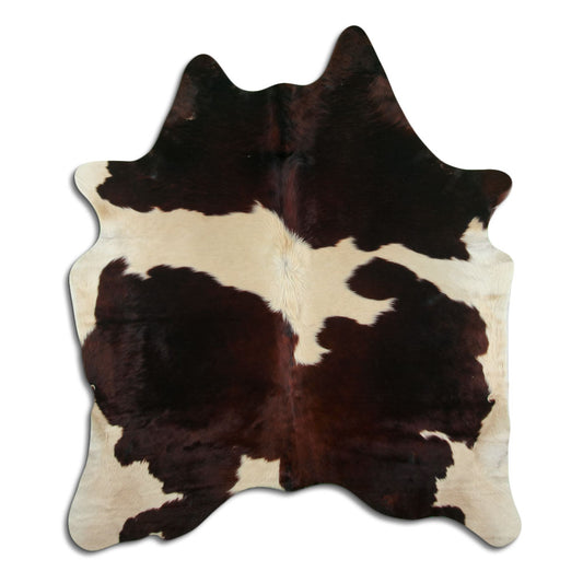 Peau de vache marron et blanche L