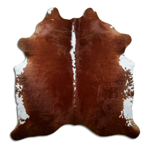 Peau de vache marron et blanche L