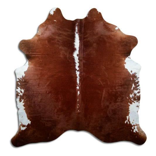 Peau de vache marron et blanche L