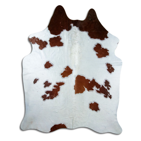 Peau de vache marron et blanche XL