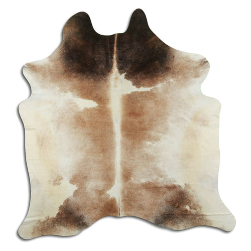 Peau de vache marron et blanche L