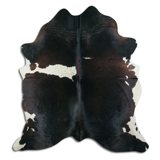 Peau de vache noire et blanche XL