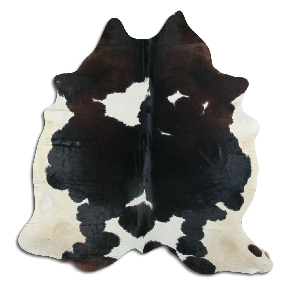 Peau de vache noire et blanche XL