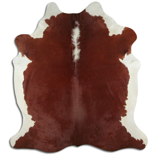 Peau de vache marron et blanche L