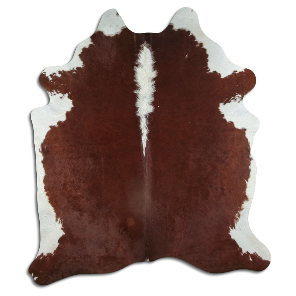 Peau de vache marron et blanche XL