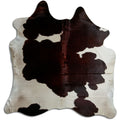 Peau de vache marron et blanche L