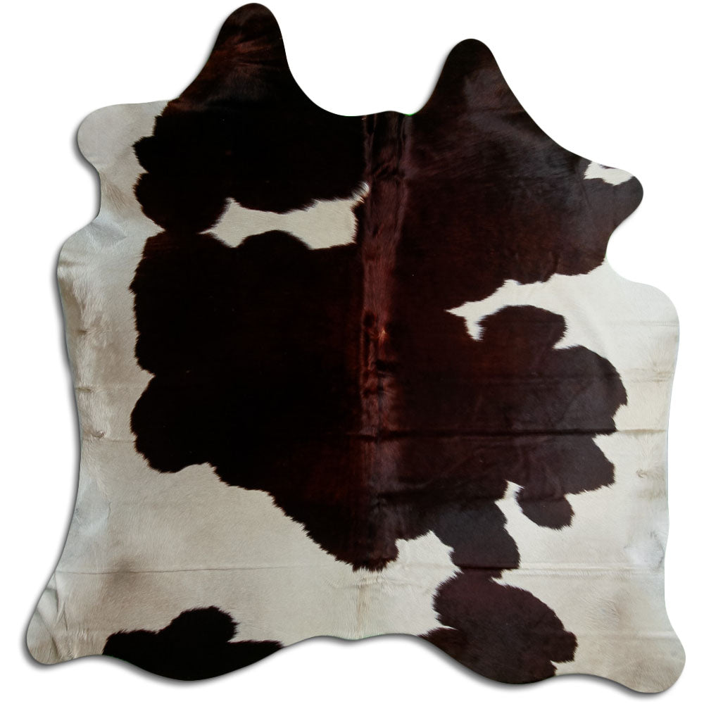 Peau de vache marron et blanche L