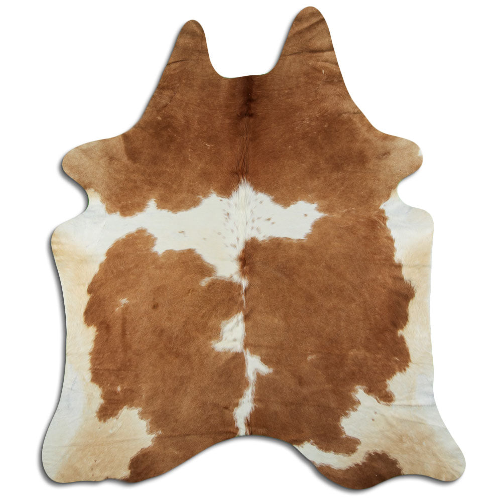 Peau de vache marron et blanche XL