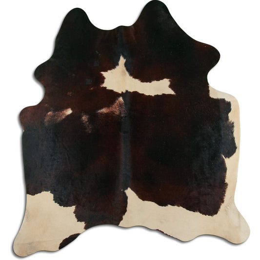 Peau de vache marron et blanche L